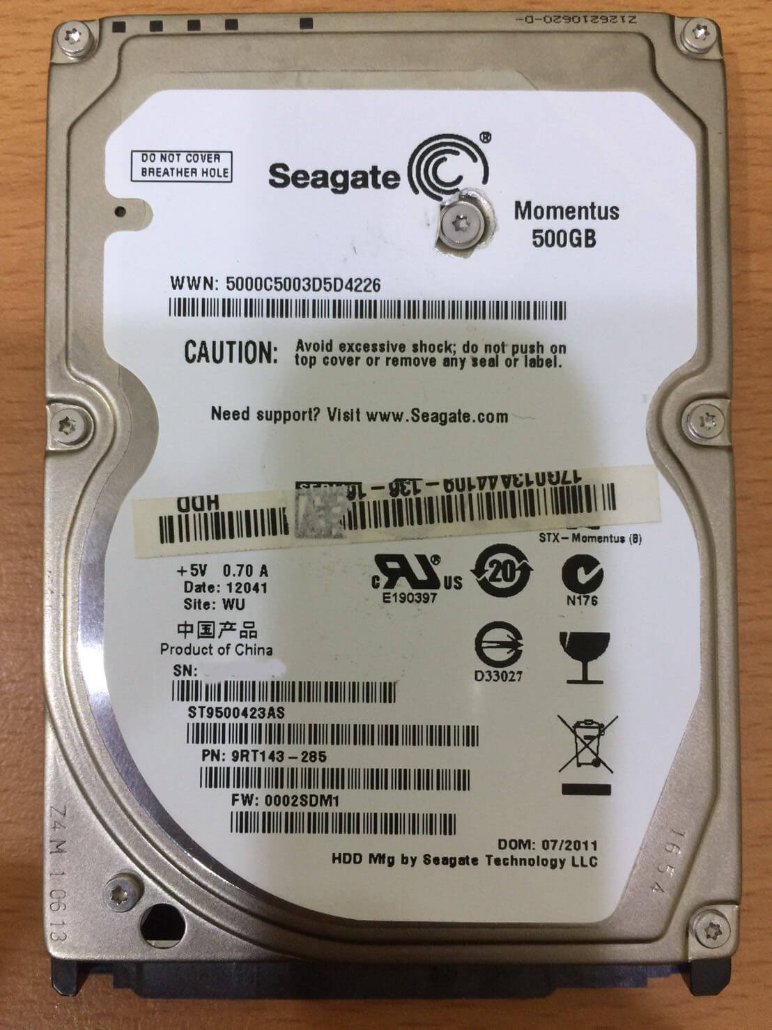 Seagate 500G (ST9500423AS)硬碟資料救援 - 照片 2